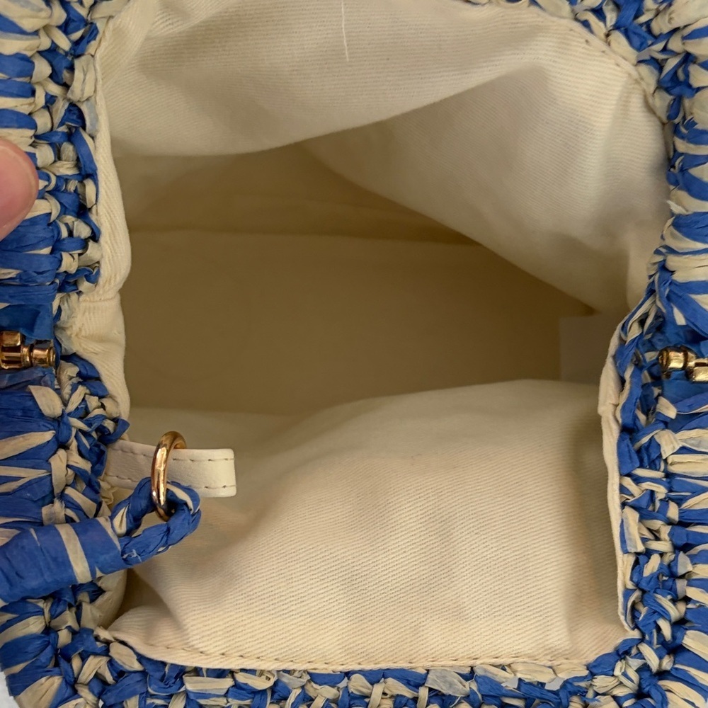 Banana Republic Blue and Cream Woven Clutch - Picture 6 of 7